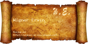 Wigner Ervin névjegykártya